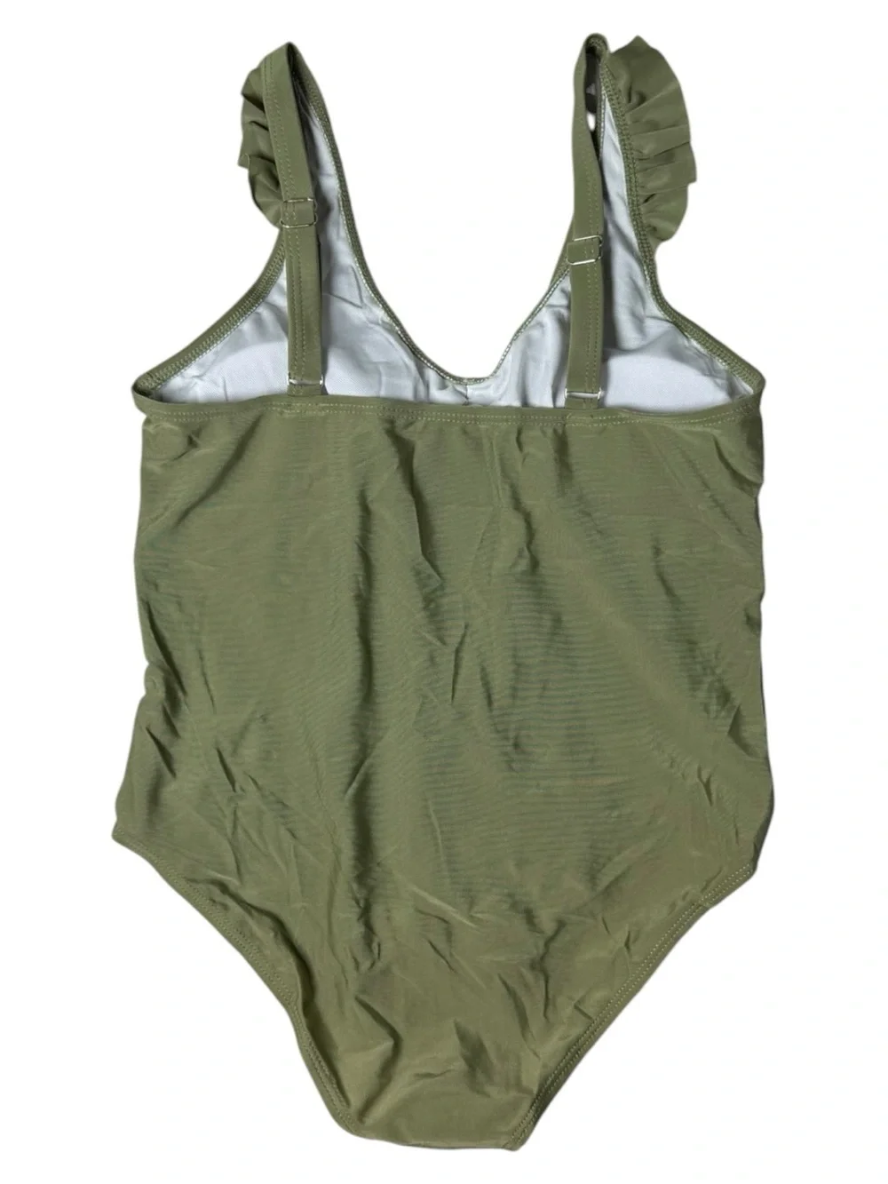 Girls Olive Green One Piece Swimsuit 13-14Y